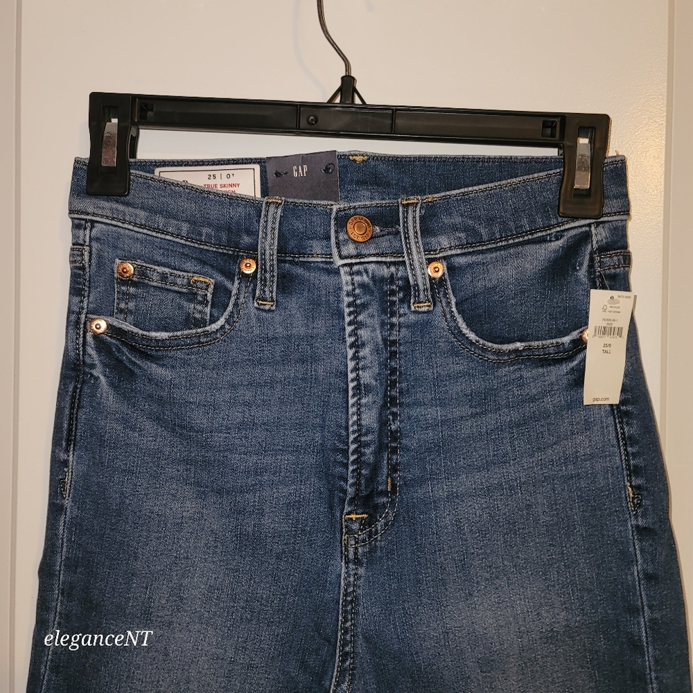 GAP Sky High Rise True Skinny Jeans Sz: 0 NWT - Picture 4 of 10